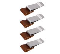 Sxhlseller Porta Bolígrafos para Cuaderno, 4 Piezas Clips de Cuero de Vaca de Acero Inoxidable para Bolígrafos y Lápices Marcador Retro Álbum de Recortes Planificador de Agenda Calendario Marrón