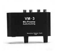 Sxhlseller Preamplificador de Micrófono con Efecto de Atenuación Automática y Detección de Voz, Entrada de 6,35 Mm y 3,5 Mm, Ganancia Ajustable de 36 DB Función de Atenuación de Sonido