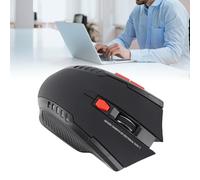 Sxhlseller Ratón Inalámbrico para Juegos, Ratón Ergonómico para Computadora para Juegos, Ratón óptico para Computadora Portátil 2.4GHz 6 Teclas dpi Ajustable Negro Blanco (Negro)