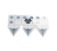 Sxhlseller Regla de Acolchado de Doble Tira de Acrílico Transparente de 45/60/90 Grados, Guía de Corte de Cuarto de Triángulo Antideslizante para Coser, Plantilla de Corte Giratoria Multiángulo para