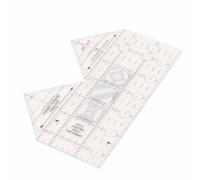 Sxhlseller Regla de Acolchado de Doble Tira de Acrílico Transparente de 45/60/90 Grados, Guía de Corte de Cuarto de Triángulo Antideslizante para Coser, Plantilla de Corte Giratoria Multiángulo para