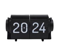 Sxhlseller Reloj Moderno del Escritorio USB con Alarma, Temporizador, Calendario y Recordatorio, Reloj Automático Mecánico para la Oficina, Dormitorio, Decoración de la Sala de Estar (Black)