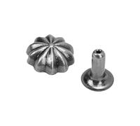 Sxhlseller Remaches de Cuero con Flores de 9 Mm de Plata Antigua, 50 Piezas |Remaches Florales de Metal con Pies de 3x7 Mm para Decoración Artesanal y Accesorios de Vestir