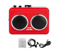 Sxhlseller Reproductor de Casete Estéreo Portátil de Doble Canal, Unidad USB, Convertidor de Cinta a MP3 para Amantes y Coleccionistas de Música, Construcción de ABS (Rojo)