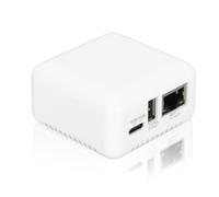 Sxhlseller Servidor de Impresión en Red USB 2.0 Servidor de Impresión USB LAN de 5 V Servidor Compartido de Impresión Compacto Servidor de Impresión Inalámbrico (Blanco) (Enchufe Europeo)