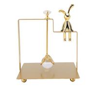 Sxhlseller Servilletero Cuadrado con Decoración de Conejo Sentado, Dispensador de Pañuelos de Hierro para Mesa de Comedor, Cocina, Bar y Organizador de Encimera de Casa de té en Negro (GOLD)