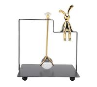 Sxhlseller Servilletero Cuadrado con Decoración de Conejo Sentado, Dispensador de Pañuelos de Hierro para Mesa de Comedor, Cocina, Bar y Organizador de Encimera de Casa de té en Negro (BLACK)