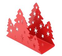 Sxhlseller Servilletero, Diseño de árbol de Navidad de Acero Inoxidable, Soporte para Toallas de Papel y Pañuelos, para Decoración de Mesa de Comedor, Servilletero de Mesa Festivo (rojo)