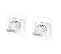 Sxhlseller Soporte para Barra de Cortina sin Taladro, Soporte de Gancho de Pared Autoadhesivo para Cocina y Baño, Soporta Barras Transversales de hasta 0,8 Pulgadas de Diámetro, Paquete de 2 Clips