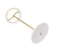 Sxhlseller Soporte para Collar de Metal Dorado |Soporte para Presentación de Joyería con 22 Ganchos, Base de Madera para Organizador, Decoración del Hogar (GOLD)