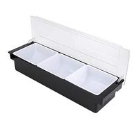 Sxhlseller Soporte para Condimentos de 3 Compartimentos con Tapa, Caja de Condimentos de Plástico de Grado Alimenticio para Frutas, Verduras, Granos de café, Salsa y Especias para Bares y Cocinas (3