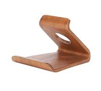 Sxhlseller Soporte Portátil de Madera para Teléfono Móvil, Soporte para Tableta, Mesita de Noche, para, Base Duradera Integrada, Diseño Liso de Color Marrón Nuez, Adecuado para Todos los Teléfonos