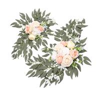 Sxhlseller Swag de Flores Artificiales para de Boda |Guirnalda Floral de Seda Hecha a Mano de 60 Cm X 30 Cm y 45 X 26 para Ceremonia de Decoración de Fondo Interior y Exterior (18256)