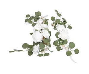 Sxhlseller Swag de Flores Artificiales para de Boda |Guirnalda Floral de Seda Hecha a Mano de 60 Cm X 30 Cm y 45 X 26 para Ceremonia de Decoración de Fondo Interior y Exterior (18255)