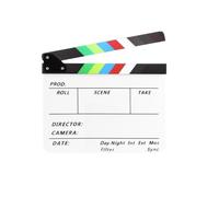 Sxhlseller Tablilla Acrílica para Directores de Cine, Tablero de Aplausos para Películas con Barras de Colores, Diseño de Pizarra de Pizarra de Película Magnética, 30x24 Cm, para Fotografía (White)