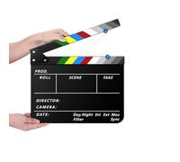 Sxhlseller Tablilla Acrílica para Directores de Cine, Tablero de Aplausos para Películas con Barras de Colores, Diseño de Pizarra de Pizarra de Película Magnética, 30x24 Cm, para Fotografía (Black)