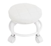 Sxhlseller Taburete De Pedicura Con Ruedas, Taburete De Garaje Giratorio Con Rueda Silenciosa, Taburete Bajo Con Ruedas Para Casa, Oficina, Garaje, Tienda (Blanco)