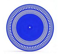 Sxhlseller Tapete de Disco Estroboscópico para Tocadiscos de 12 Pulgadas, Probador de Velocidad de Doble Cara y Transportador de Alineación de Cartucho, Herramienta de Calibración de RPM de (Blue)