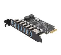 Sxhlseller Tarjeta de Expansión PCIE a USB 3.2 Gen1 de 7 Puertos, Concentrador de Transferencia de Datos de Alta Velocidad de 5 Gbps con Chipset RENESAS para Sistemas de PC de Escritorio 11, 10, 8,