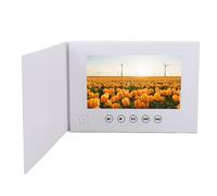 Sxhlseller Tarjeta de Felicitación con Vídeo de 7 Pulgadas, Folleto Digital LCD HD para Marketing |Reproductor Electrónico A5, Regalo Personalizado Recargable para el Negocio de Navidad