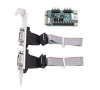Sxhlseller Tarjeta de Puerto Serie PCIE 2X DB9, Adaptador PCI Express 232 de 2 Puertos con Soporte de Perfil bajo para PC de Escritorio, Tarjeta de Expansión Dual RS232 con Chip CH382L,