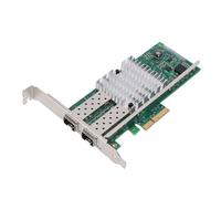 Sxhlseller Tarjeta de Red de Fibra óptica 10G SFP+, Adaptador Ethernet PCIe X4 de Doble Puerto con Chip 82599ES para Centro de Datos de Servidor VMware