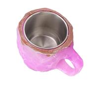 Sxhlseller Taza de café de Lujo de Cristal Mineral de Imitación de 320 Ml con Diseño de Resina, Revestimiento de Acero Inoxidable para Uso en el Hogar o la Oficina, Regalo Morado Elegante y