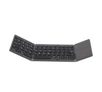 Sxhlseller Teclado Bluetooth Plegable con Panel Táctil, Teclado Inalámbrico Tríptico Portátil Conexión de 3 Dispositivos Tipo C Recargable, Batería 60H para Tablet Smartphone Laptop (Gray)