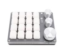 Sxhlseller Teclado de 16 Teclas, 3 Perillas BT 2.4G con Cable 3 Modos Interruptor Rojo Teclado Mecánico Personalizable con Perillas de Aleación de Aluminio, para y OS X (White)