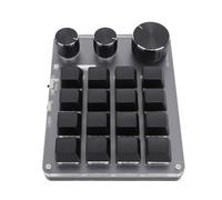 Sxhlseller Teclado de 16 Teclas, 3 Perillas Teclado Mecánico con Cable BT 2.4G con Teclas de Acceso Directo Personalizables e Iluminación LED Inteligente, para y OS X (Black)