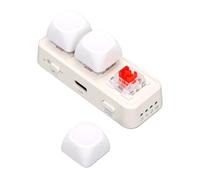 Sxhlseller Teclado Macro Mecánico de 3 Teclas Inalámbrico Bluetooth USB, Teclas Personalizables Retroiluminadas RGB, Batería de 380mAh para Productividad en Juegos (White)