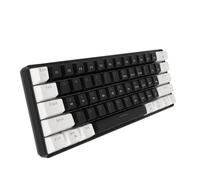 Sxhlseller Teclado mecánico Blue Switch de 61 teclas con efecto de iluminación fresco, diseño duradero, tamaño compacto, compatible con Windows, OS X, (blanco negro)
