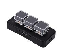 Sxhlseller Teclado Mecánico de 3 Teclas con Funciones Programables para Flujos de Trabajo Optimizados en Computadoras, Modos Bluetooth y Cableado, Diseño Liviano (Black)