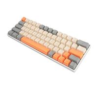 Sxhlseller Teclado Mecánico de 63 Teclas, Diseño Compacto, Cable Desmontable, Teclas de 3 Colores, Interruptor Azul (con Retroiluminación Azul Hielo) para PC con