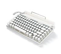 Sxhlseller Teclado Mecánico para Máquina de Escribir, Teclado Retro Punk para Juegos, Teclado Mecánico Bluetooth con Interruptor Azul, 83 Teclas para Computadora de Escritorio(Blanco)