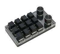 Sxhlseller Teclado Mecánico Programable con una Sola Mano, Teclado Macro Programable RGB de 12 Teclas con Perilla, Miniteclado con Interruptor Azul Claro RGB para Juegos OSU Trabajo de