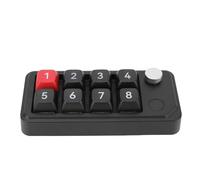 Sxhlseller Teclado Numérico USB-C con Cable, 8 Teclas Macro Programables con Perilla, Visualización de Ventana Flotante, Accesos Directos Personalizados para Copiar y Pegar, Teclado de una (Black)