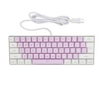Sxhlseller Teclado para Juegos con Cable de 61 Teclas, Teclado Mecánico USB de Color de Contraste con 6 Modos Retroiluminados RGB para Win 98 NT 2000 XP 7 8 10 para OS X, Teclado Ergonómico