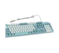 Sxhlseller Teclado para Juegos con Cable, Teclado Mecánico con Iluminación USB de Impresión Grande y Retroiluminación, Teclado Universal para Oficina de Negocios Ergonómico para (Cielo Blan