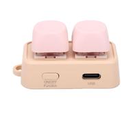 Sxhlseller Teclado Programable de 2 Teclas |Modo Dual USB Bluetooth, Retroiluminación RGB con Soporte Macro para Linux Android, Diseño Ergonómico para Juegos y Productividad (Pink)
