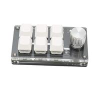 Sxhlseller Teclado Programable de una Mano, Teclado Mecánico Mini Macro de 6 Teclas con Perilla para Windows, Teclado Programable de Bricolaje USB de Modo Dual para el Laboratorio de Juegos (Blanco)