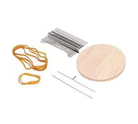 Sxhlseller Telar de Zurcir de 28 Pines, Pequeña Herramienta de Tejido Manual para Reparar Calcetines y Ropa de Acero Inoxidable y Madera con Aguja de Ganchillo Kit de Cuerda de Goma