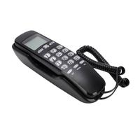 Sxhlseller Teléfono Básico con Cable para Montar en la Pared, Identificador de Llamadas con Soporte DTMF FSK, Diseño Retro, No Requiere Alimentación de CA, con Teclado de Luz (Negro (versión en