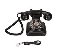 Sxhlseller Teléfono Fijo Vintage, Botón de Disco Antiguo Teléfono con Cable Retro con Micrófono HD, Teléfono Fijo con Cable Retro para la Decoración de la Oficina en el Hogar