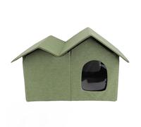 Sxhlseller Tienda Escondite para Gatos Resistente Al Agua |Amplia Cueva Cerrada para Gatos para Interiores y Exteriores, Refugio de Privacidad Portátil para Espacios Pequeños, Gris Oscuro 64x43x39cm