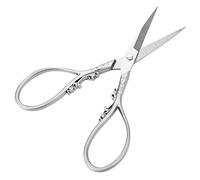 Sxhlseller Tijeras de Costura de Acero Inoxidable de 4,13 Pulgadas |Tijeras de Punta Puntiaguda con Patrón Dorado para Sastrería, Bordado y Manualidades (flor de plata)