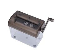 Sxhlseller Trituradora de Papel Manual Trituradora de Manivela Portátil para Oficina, Escritorio, Hogar, Mini de Documentos de Papel Compacta con Caja de Polvo Transparente, Tira Resistente Al (Gray)