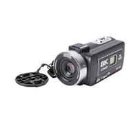 Sxhlseller Videocámara 8K con 64MP y Zoom de 18x |Pantalla Táctil de 3", Luz de Relleno LED, Función de Cámara Web, Zapata para Viajes de Vlogging