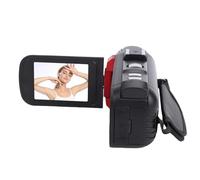 Sxhlseller Videocámara con Cámara, 1080P HD 24MP 3 Pulgadas Pantalla de Rotación de 270 Grados Grabadora de Video Digital con Zoom 18X con Micrófono Externo, para Viajes, Campamentos, (Rojo)