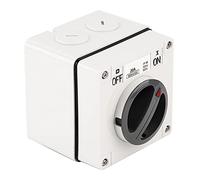Sxhlseller Zócalo de Interruptor Giratorio Impermeable para Exteriores, Botón de Encendido y Apagado de Grado Industrial 3P 20A 500V con Orificio de Bloqueo de Seguridad, Material de PC Retardante